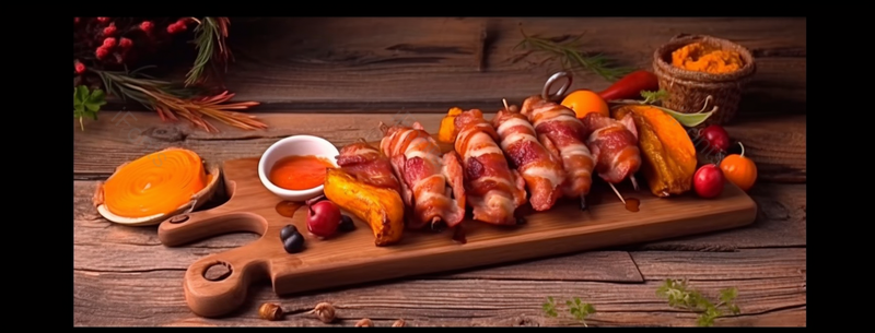 红薯五花肉羊肉配辣椒串BBQ,高清,摄影图,摄影图片,图片大全,摄影图免费下载